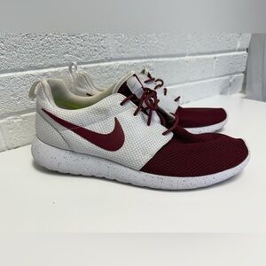 Nike White and Maroon Athletic Shoes